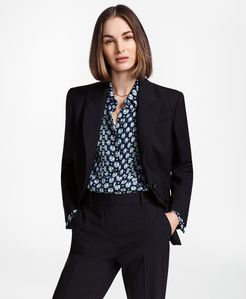 Petite Pinstripe Stretch Wool Jacket