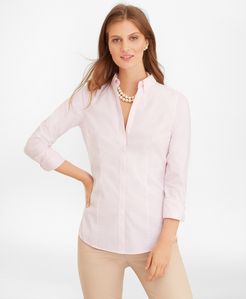 Petite Non-Iron Tailored-Fit Bengal Stripe Supima Cotton Pinpoint Oxford Shirt