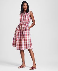 Petite Madras Cotton Shirt Dress