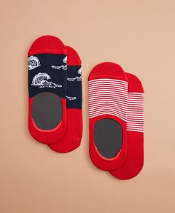Wave No-Show Socks, Two Pack