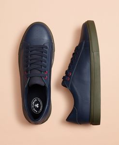 Color-Contrast Leather Sneakers