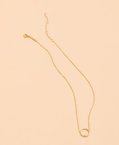 Demi-Fine Crystal Circle Pendant Necklace