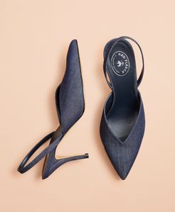 Denim Sling-Back High Heels