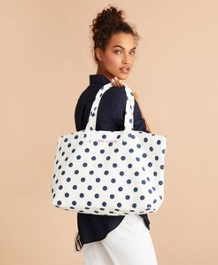 Polka-Dot Canvas Tote Bag