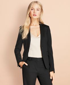 Stretch Wool One-Button Jacket