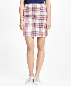 Cotton Large Plaid Skirt