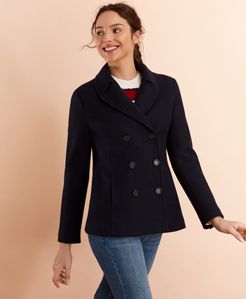 Wool-Blend Double-Knit Jersey Peacoat