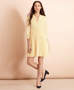 Polka-Dot Crepe Shirt Dress