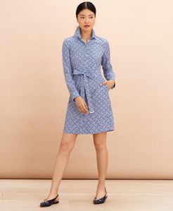 Logo-Print Striped Cotton Poplin Shirt Dress