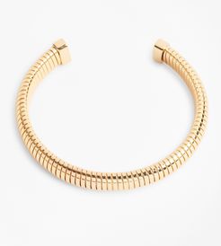 Gold-Plated Omega Chain Cuff Bracelet