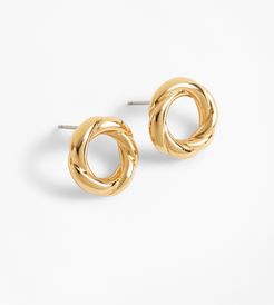 Gold-Plated Rope Stud Earrings