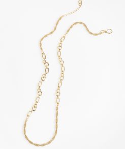 Gold-Plated Link And Rope Chain Necklace