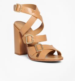 Multi Strap Stacked Heel Sandals