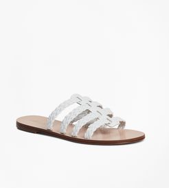 Braided Leather Slide Sandals