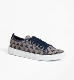 Leather-Trimmed Logo Jacquard Sneakers