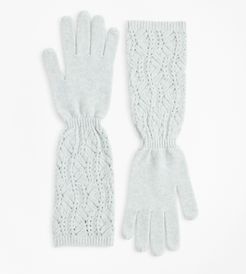 Pointelle Cable-Knit Cashmere Gloves