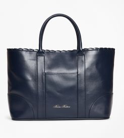 Logo-Embossed Leather Tote Bag