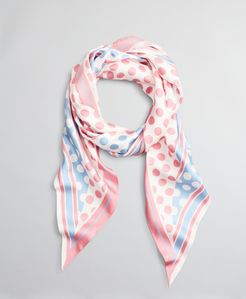 Polka-Dot-Print Silk Diamond Scarf