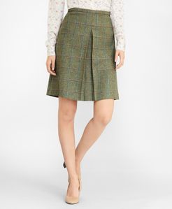 Checked Wool Tweed Skirt