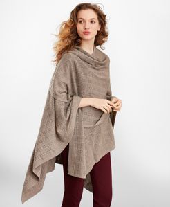 Pointelle Cable-Knit Merino Wool Ruana