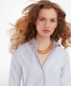Classic-Fit Supima Cotton Oxford Stripe Button-Down Shirt