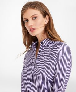 Non-Iron Striped Supima Cotton Fitted Shirt