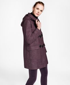 Herringbone Wool Tweed Duffle Coat