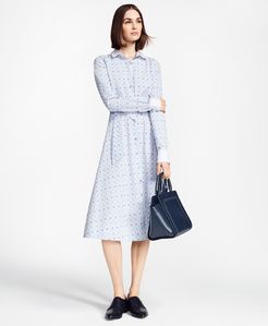 Clip-Dot Supima Cotton Dobby Shirt Dress