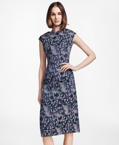 Floral Jacquard Sheath Dress