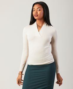 Silk-Cashmere Shawl-Collar Sweater