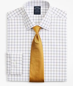 Stretch Big & Tall Dress Shirt, Non-Iron Poplin Ainsley Collar Double-Grid Check