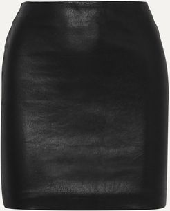 Loattan Stretch-leather Mini Skirt - Black