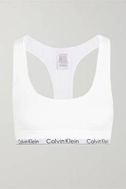 Modern Cotton Stretch Cotton-blend Soft-cup Bra - White
