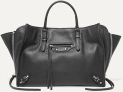 Papier A6 Small Textured-leather Tote - Black