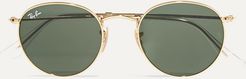 Round-frame Gold-tone Sunglasses