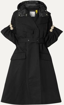4 Simone Rocha Faux Pearl-embellished Shell Trench Coat - Black