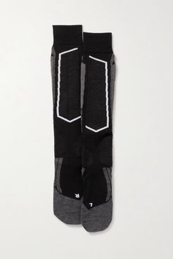 Sk2 Wool-blend Ski Socks - Black