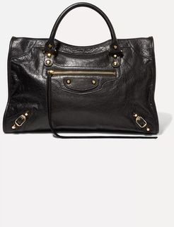 Classic City Textured-leather Tote - Black