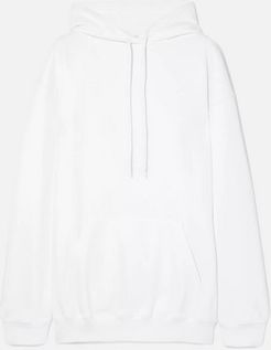 Printed Cotton-jersey Hoodie - White