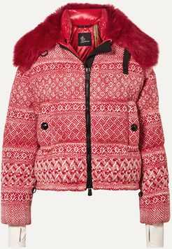 3 Grenoble Faux Shearling-trimmed Wool-blend Tweed Down Jacket - Red