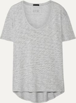 Boyfriend Slub Supima Cotton-jersey T-shirt - Light gray