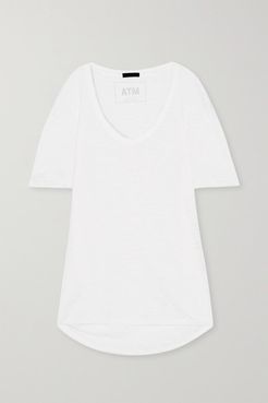 Boyfriend Slub Cotton-jersey T-shirt - White