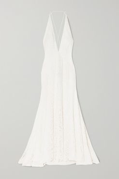 Alexandra Silk Guipure Lace Gown - Ivory