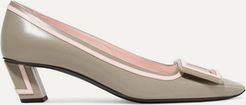 Belle Vivier Graphic Leather Pumps - Mushroom