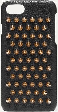Loubiphone Embellished Textured-leather Iphone 7 And 8 Case - Black