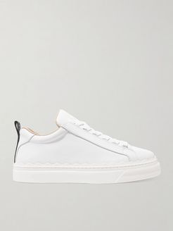 Lauren Scalloped Leather Sneakers - White