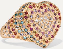 Heart 18-karat Gold Multi-stone Ring