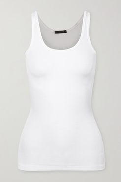 Ribbed Stretch-micro Modal Tank - White