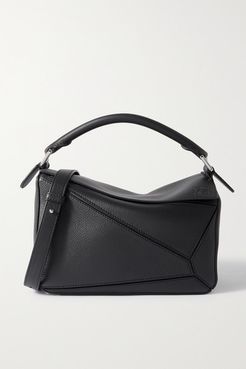 Puzzle Small Textured-leather Shoulder Bag - Black