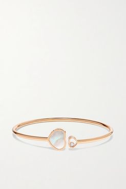 Happy Hearts 18-karat Rose Gold, Diamond And Mother-of-pearl Cuff